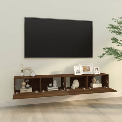 vidaXL Comode TV, 2 buc., stejar maro, 100x30x30 cm, lemn prelucrat