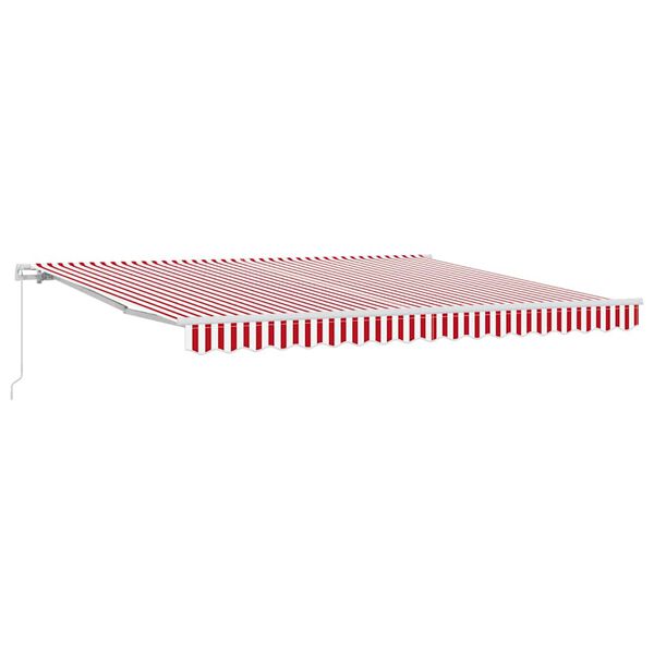 vidaXL Cortina Retractabilă Roșu și alb 400 &times; 350 cm Poliester