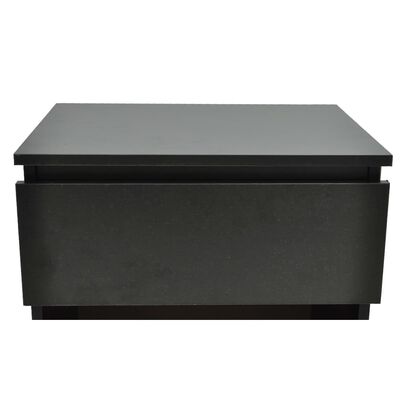 vidaXL Noptieră cu un sertar, negru, 2 buc.