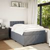 vidaXL Pat box spring cu saltea, gri &icirc;nchis, 120x190 cm, catifea