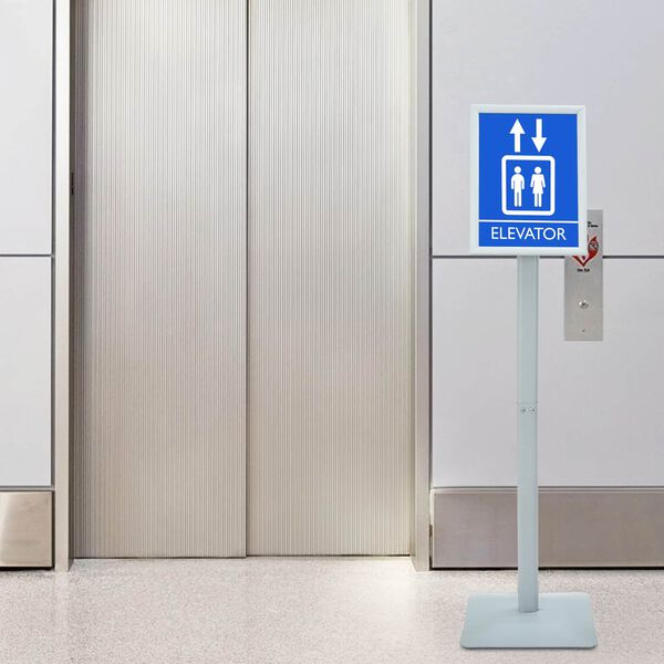 vidaXL Suport poster tip pedestal Argintiu 32 x 27 x 119 cm