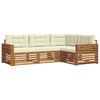 vidaXL Set de canapele de exterior cu pernă 4 pcs Natural și Crem