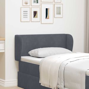 vidaXL Ureche pentru Tăblie Gri Scurt 40 x 23 x 6 cm Catifea