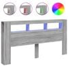 vidaXL Tăblie de pat cu LED gri sonoma 200x18,5x103,5cm lemn prelucrat