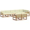 vidaXL Set de canapele de exterior cu pernă 8 pcs Natural și Crem