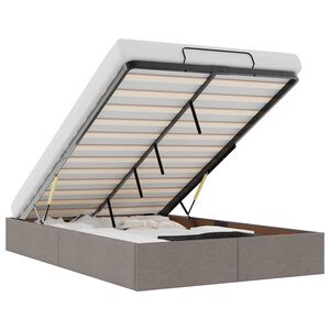 vidaXL Cadru de pat otoman fără saltea Taupe 120x190 cm țesătură