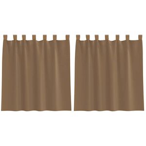 vidaXL Perdele voal cu bucle 2 buc, maro deschis, 140x140 cm