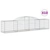 vidaXL Coșuri gabion arcuite 10 buc, 300x50x60/80 cm, fier galvanizat