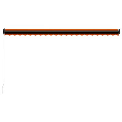 vidaXL Copertină retractabilă manual cu LED portocaliu/maro 500x300 cm