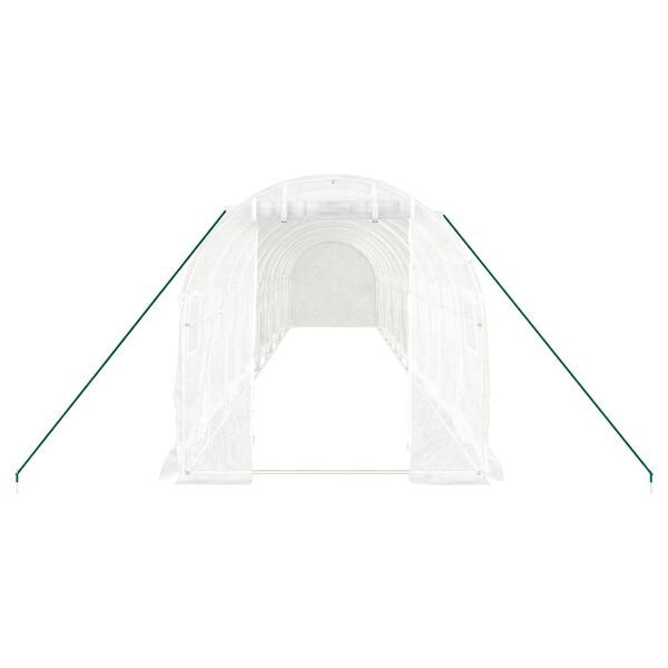 vidaXL Seră cu cadru din oțel, alb, 24 m&sup2;, 12x2x2 m