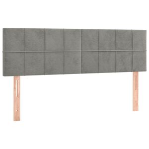 vidaXL Tăblii de pat, gri deschis, 144x5x78/88 cm, catifea