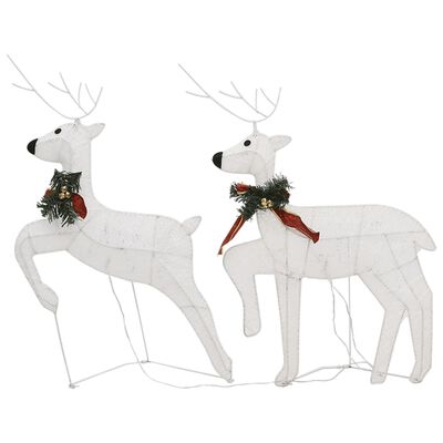 vidaXL Decorațiune de Crăciun cu reni&sanie 100 LED-uri alb exterior