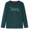 Tricou de copii cu m&acirc;neci lungi verde &icirc;nchis 92