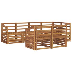 vidaXL Set de canapele de exterior 7 buc. natural Poliester