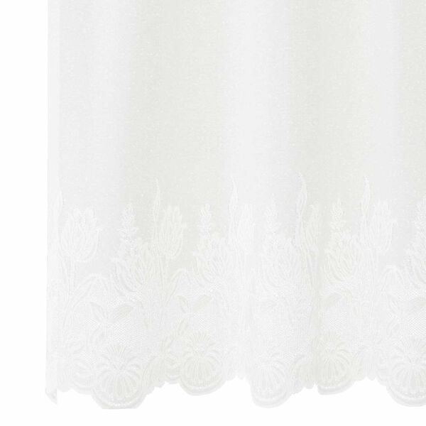 vidaXL Cortină din Dantelă cu perdele Floral Alb 280x1200cm Poliester