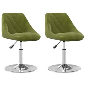 vidaXL Scaune de bucătărie pivotante, 2 buc., verde deschis, catifea