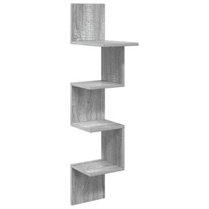 vidaXL Raft de perete Montare pe perete Sonoma gri 32 x 21 x 107 cm