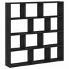 vidaXL Raft cubic de perete cu 12 compartimente negru lemn prelucrat