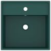 vidaXL Chiuvetă lux preaplin verde &icirc;nchis mat 41x41 cm ceramică pătrat