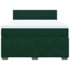 vidaXL Pat box spring cu saltea, verde &icirc;nchis, 160x200 cm, catifea