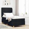 vidaXL Pat cu arcuri cu saltea cu headboard Negru 200 x 80 cm țesătură