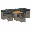 vidaXL Set de canapele pentru grădină 9 pcs Gri poliratan