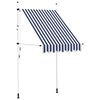 vidaXL Copertină retractabilă manual, dungi albastru și alb, 150 cm