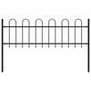 vidaXL Gard de grădină cu v&acirc;rf curbat, negru, 1,8 m, oțel