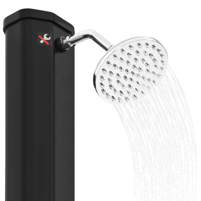 vidaXL Duș solar de exterior cu cap de duș și robinet, negru, 35 L