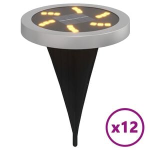 vidaXL Lămpi solare cu țăruși de sol pentru exterior, 12 buc. alb cald