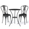 vidaXL Set mobilier bistro, 3 piese, negru, aluminiu turnat