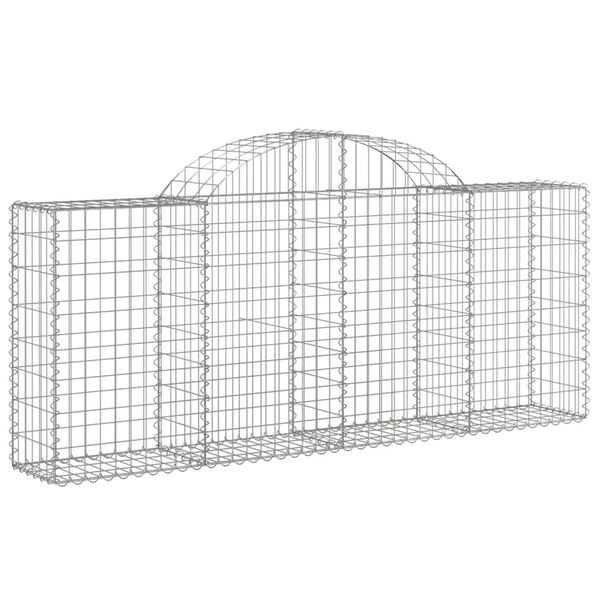 vidaXL Coșuri gabion arcuite 14 buc, 200x30x80/100cm, fier galvanizat