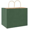 vidaXL Saci de h&acirc;rtie 50 buc cu m&acirc;nere verde 32x22x24 cm