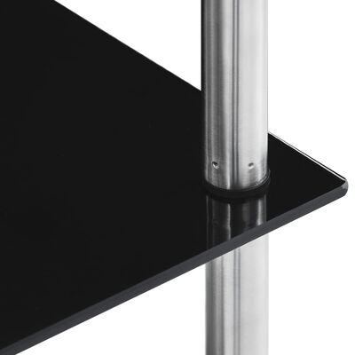 vidaXL Raft cu 5 niveluri, negru, 40 x 40 x 130 cm, sticlă securizată