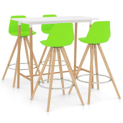vidaXL Set mobilier de bar, 5 piese, verde