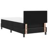 vidaXL Pat cu arcuri cu saltea cu headboard Negru 90 x 190 cm țesătură