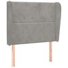 vidaXL Tăblie de pat cu aripioare gri deschis 93x23x118/128 cm catifea
