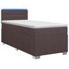 vidaXL Pat box spring cu saltea și LED Maro &icirc;nchis 90 x 190 cm