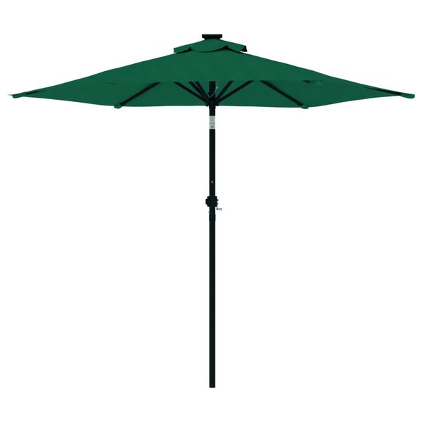 vidaXL Umbrelă soare de grădină st&acirc;lp din lemn verde 225x225x212 cm