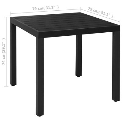 vidaXL Set de masă pentru grădină, 5 piese, negru