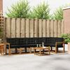 vidaXL Set de canapele de exterior cu pernă 7 pcs Natural și Negru