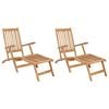 vidaXL Scaun pliabil de terasă 2 pcs natural Lemn solid de tec