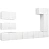 vidaXL Set dulapuri TV, 8 piese, alb, lemn prelucrat