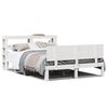 vidaXL Cadru de pat cu tăblie, alb, 150x200 cm lemn masiv pin