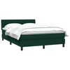 vidaXL Pat box spring cu saltea, Verde &icirc;nchis, 140x210 cm, catifea