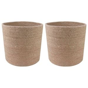 vidaXL Set de Ghivece pentru Plante 2 buc. natural &Oslash; 21 x 21 cm