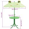 vidaXL Set bistro pentru copii de grădină, cu umbrelă, 3 piese, verde
