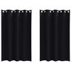 vidaXL Perdele Opaque cu Inel 2 buc. Negru 175 x 140 cm Poliester