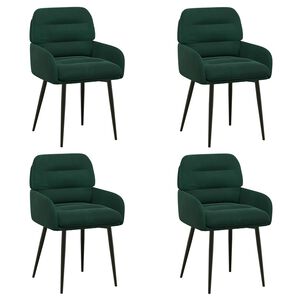 vidaXL Scaune de dining 4 buc. Catifea Verde &icirc;nchis 59 x 59,5 x 90 cm