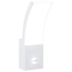 vidaXL Lampă exterioară de perete cu LED/senzor, alb, aluminiu turnat